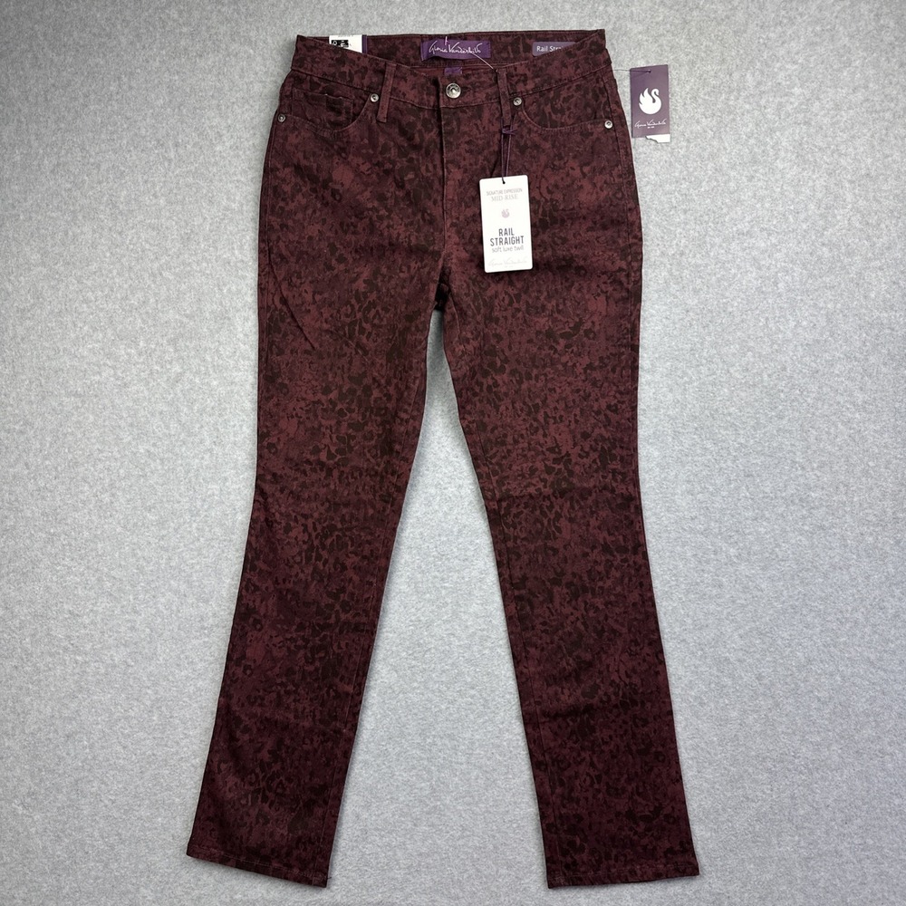 Gloria Vanderbilt Women's Mid Rise Rail‎ Straight Pants Size 2 Short
